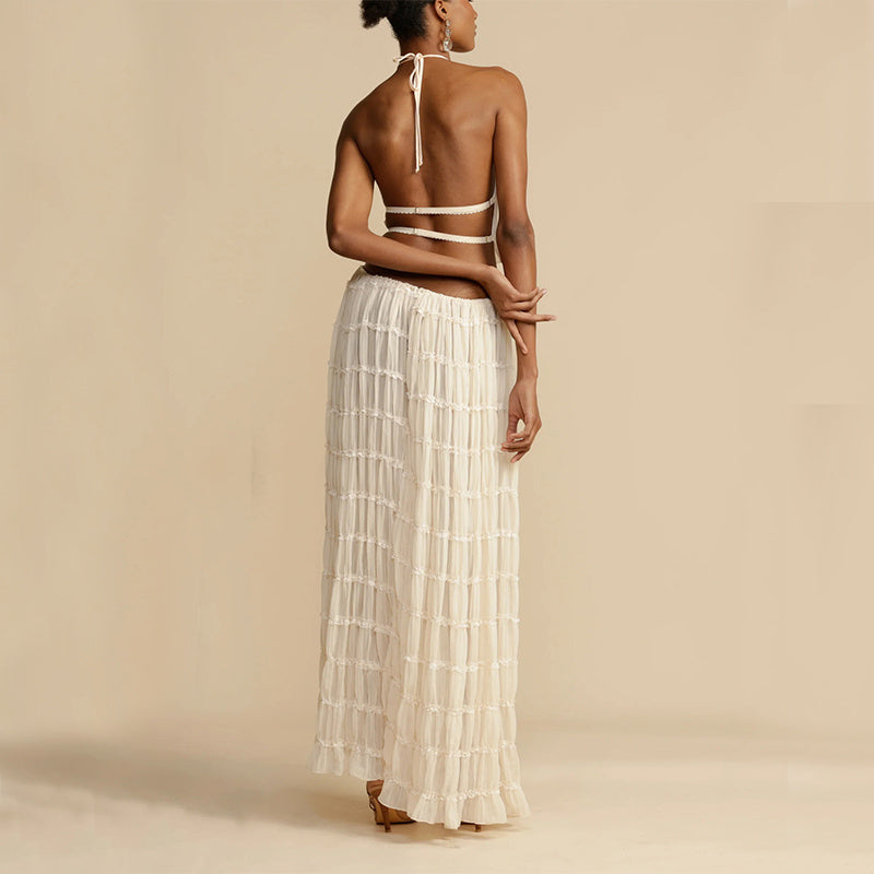 ✨ Ensemble chic : top dos nu & jupe longue