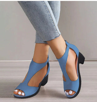 Sandales Femme Talons Hauts Zippées