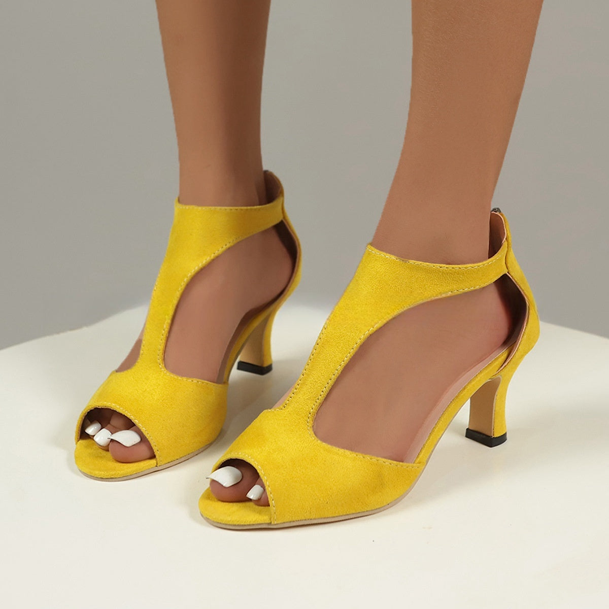 Sandales Femme Talons Hauts Zippées