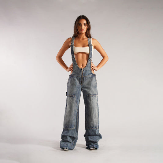 Salopette Y2K Zippée en Jean
