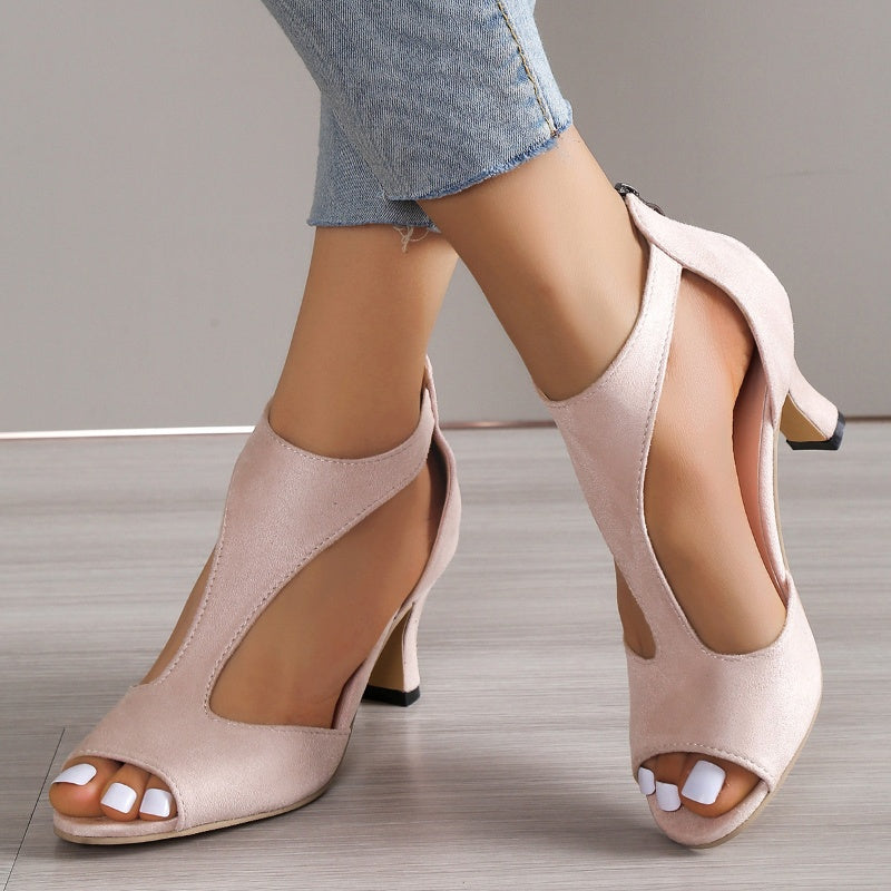 Sandales Femme Talons Hauts Zippées