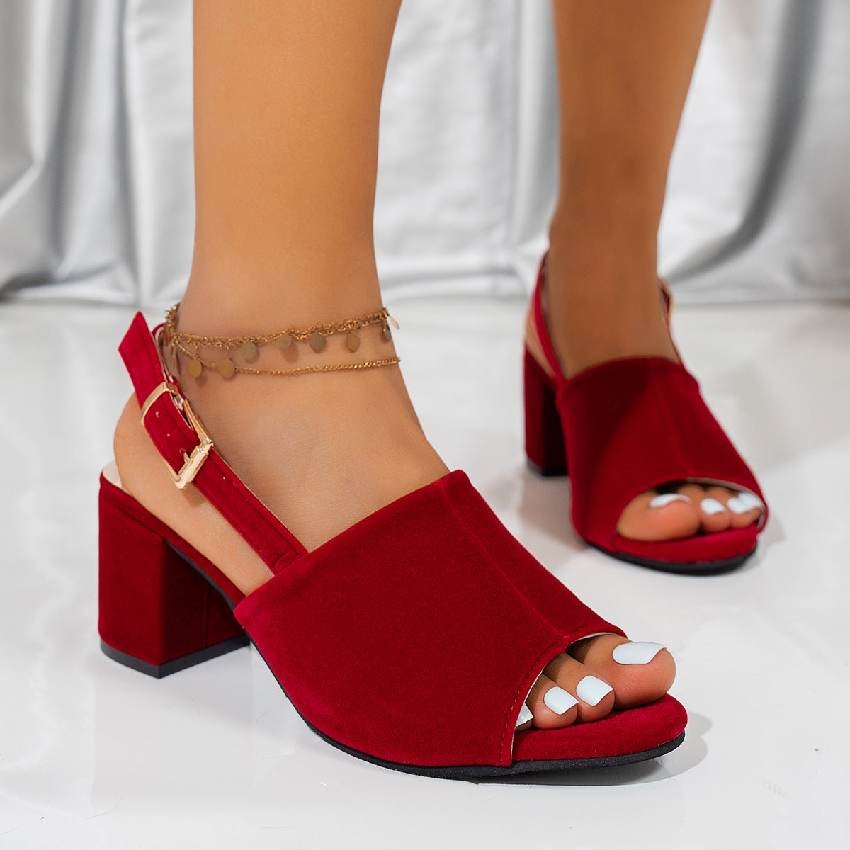 Sandales Talons Cuir Mat